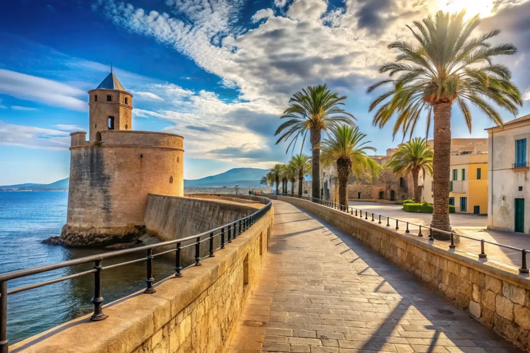 Area pedonale panoramica sui bastioni vicino a Torre Sulis Alghero