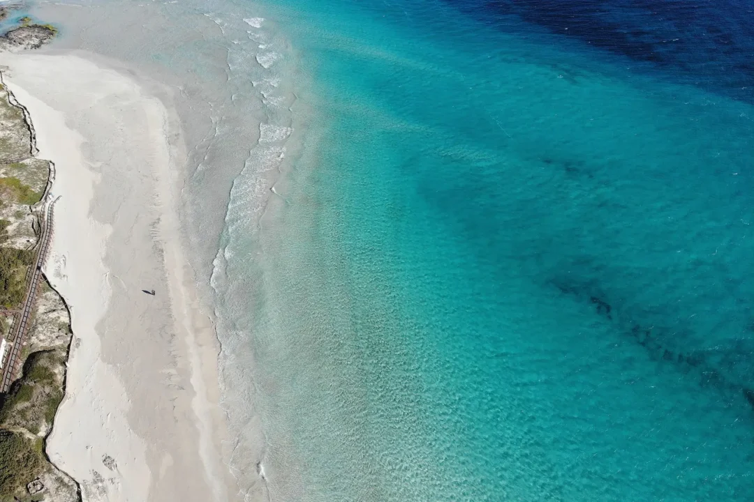 Spiaggia La Pelosetta a Stintino vista aerea Spiaggia La Pelosetta a Stintino vista aerea